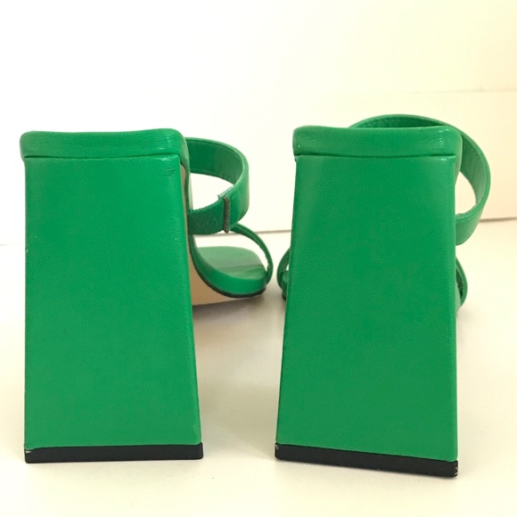 BAMBOO Green Heeled Mule Sandals Slip On Premiere Women’s Size 6.5 - Picture 7 of 16